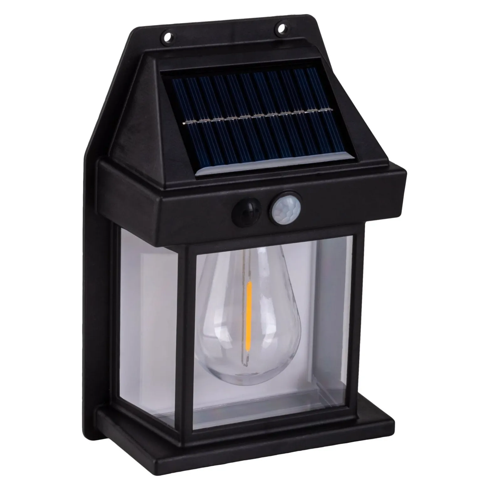 LED-Solar-Außenwandlampe Mira, Sensor, schwarz, 2er-Set IP44