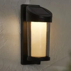 LED-Solar-Außenwandleuchte Alippa, schwarz Höhe 21 cm Metall