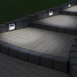 LED-Solar-Außenwandleuchte 5282104, Edelstahl, 4er-Set, IP44