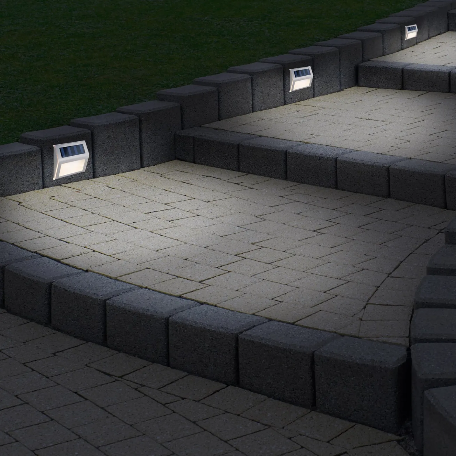 LED-Solar-Außenwandleuchte 5282104, Edelstahl, 4er-Set, IP44