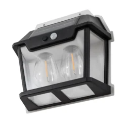 LED-Solar-Außenwandleuchte Filo Double, schwarz, IP44