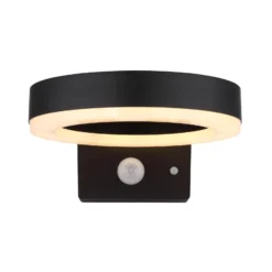 LED-Solar-Außenwandleuchte 36507 schwarz, Sensor, Kunststoff