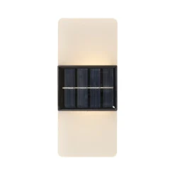 LED-Solar-Außenwandleuchte Wally, 14x6 cm weiß gefrostet CCT