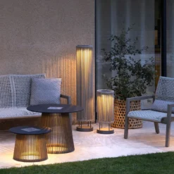LED-Solar-Bodenleuchte Rop&Strip Höhe 120cm, 3.000 K, 500 lm