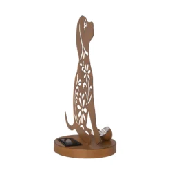 LED-Solar-Dekolampe Oxidog, Höhe 33 cm, rostfarben, IP44
