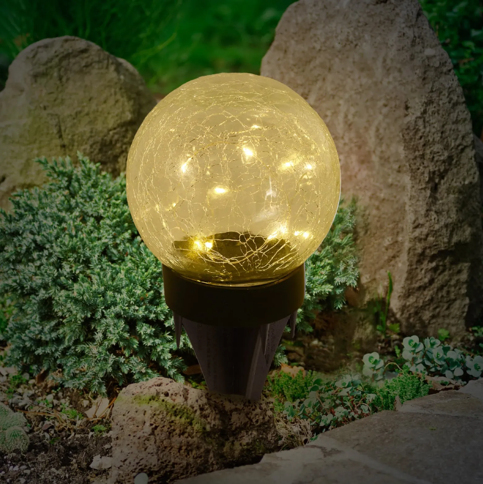 LED-Solar-Dekoleuchte 5248203 aus Glas, 3er-Set