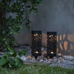 LED-Solar-Dekoleuchte Izola mit Erdspieß 2er-Set