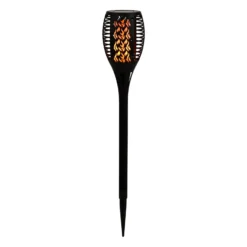LED-Solar-Erdspießleuchte 33077 Fackel, schwarz, Kunststoff