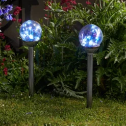 LED-Solar-Erdspießleuchte Firefly Opal, 4er Set, IP44
