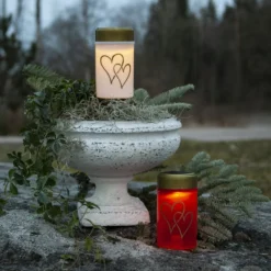 LED-Solar-Erdspießleuchte Hearty, weiß/gold 12 cm Kunststoff