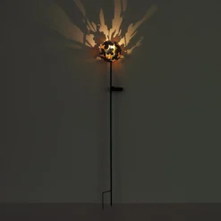 LED-Solar-Erdspießleuchte 36747, Kugel, rostbraun, Metall
