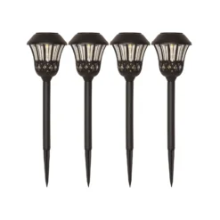 LED-Solar-Erdspießleuchte Lace, schwarz, Höhe 31 cm, 4er-Set