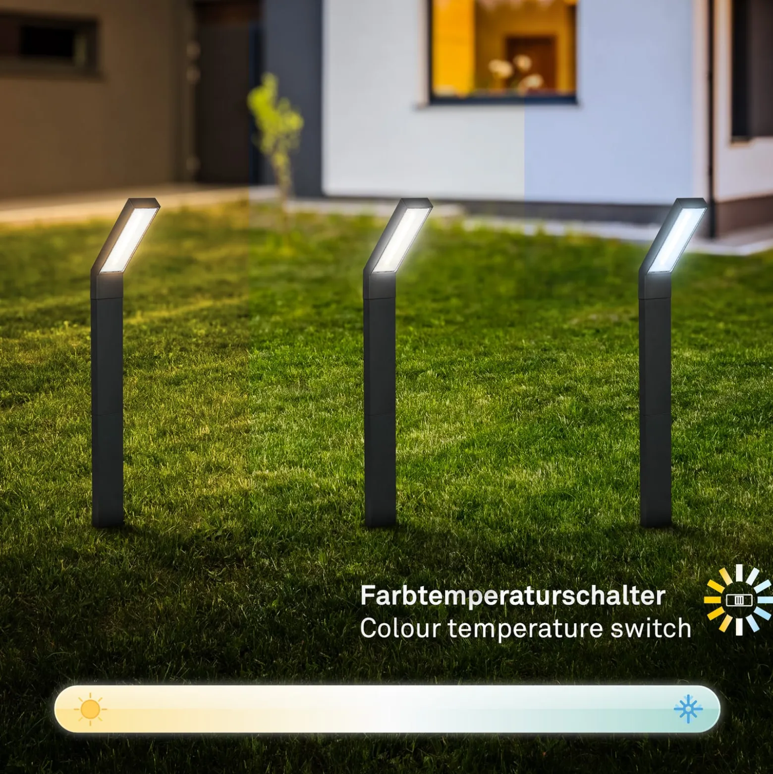LED-Solar-Erdspießleuchte 3796015, schwarz, Kunststoff, CCT