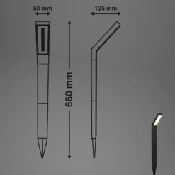 LED-Solar-Erdspießleuchte 3796015, schwarz, Kunststoff, CCT