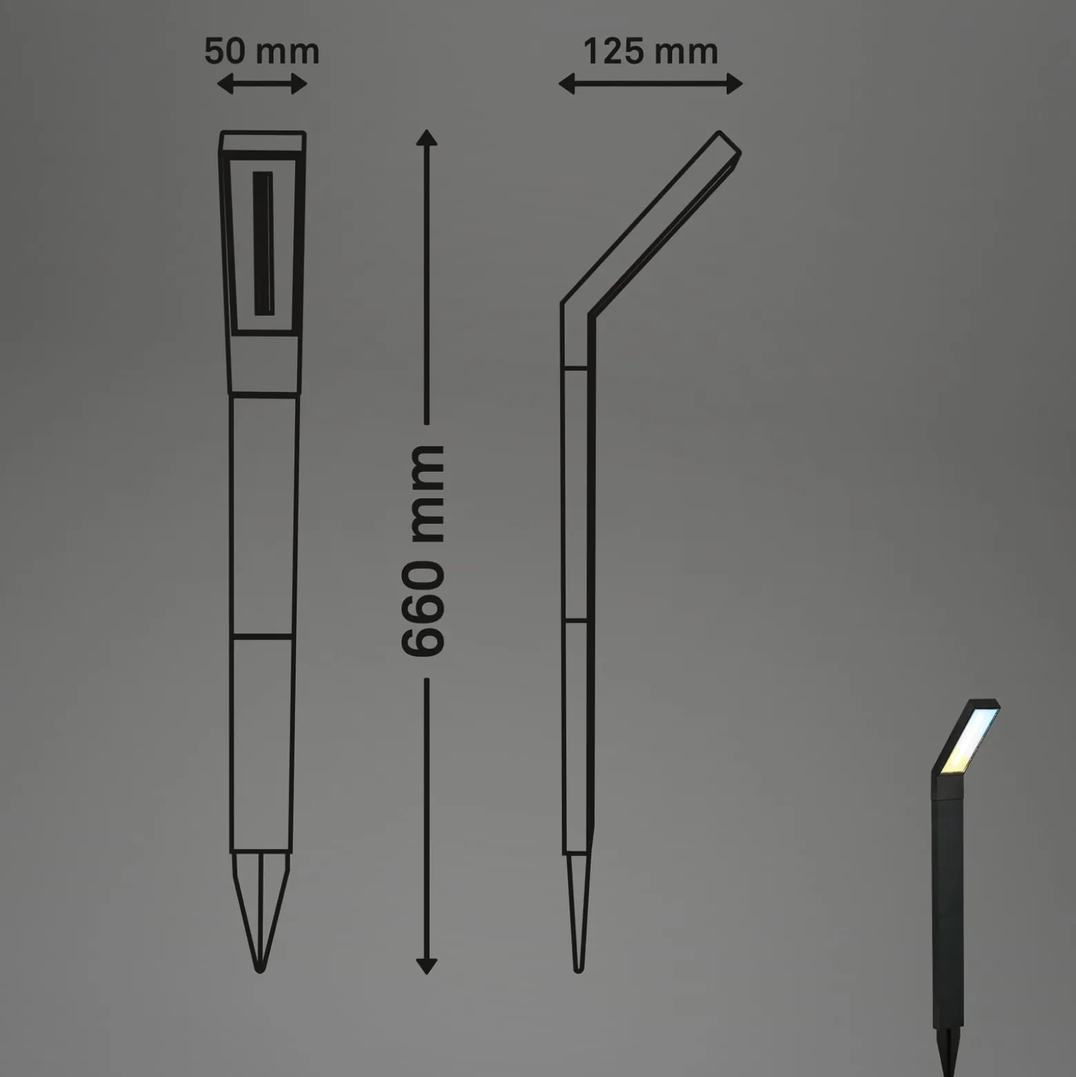 LED-Solar-Erdspießleuchte 3796015, schwarz, Kunststoff, CCT