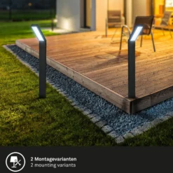 LED-Solar-Erdspießleuchte 3796015, schwarz, Kunststoff, CCT