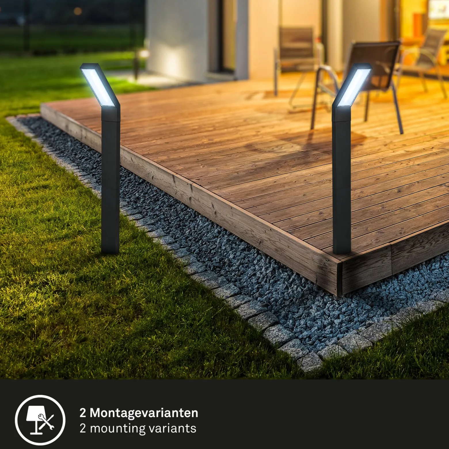 LED-Solar-Erdspießleuchte 3796015, schwarz, Kunststoff, CCT
