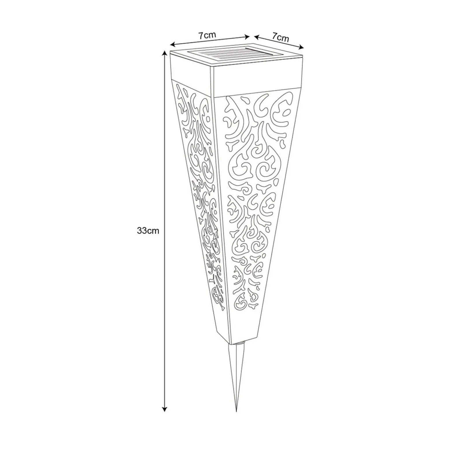 LED-Solar-Erdspießleuchte 33578-3, schwarz, Kunststoff, 3er