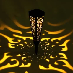 LED-Solar-Erdspießleuchte 33578-3, schwarz, Kunststoff, 3er