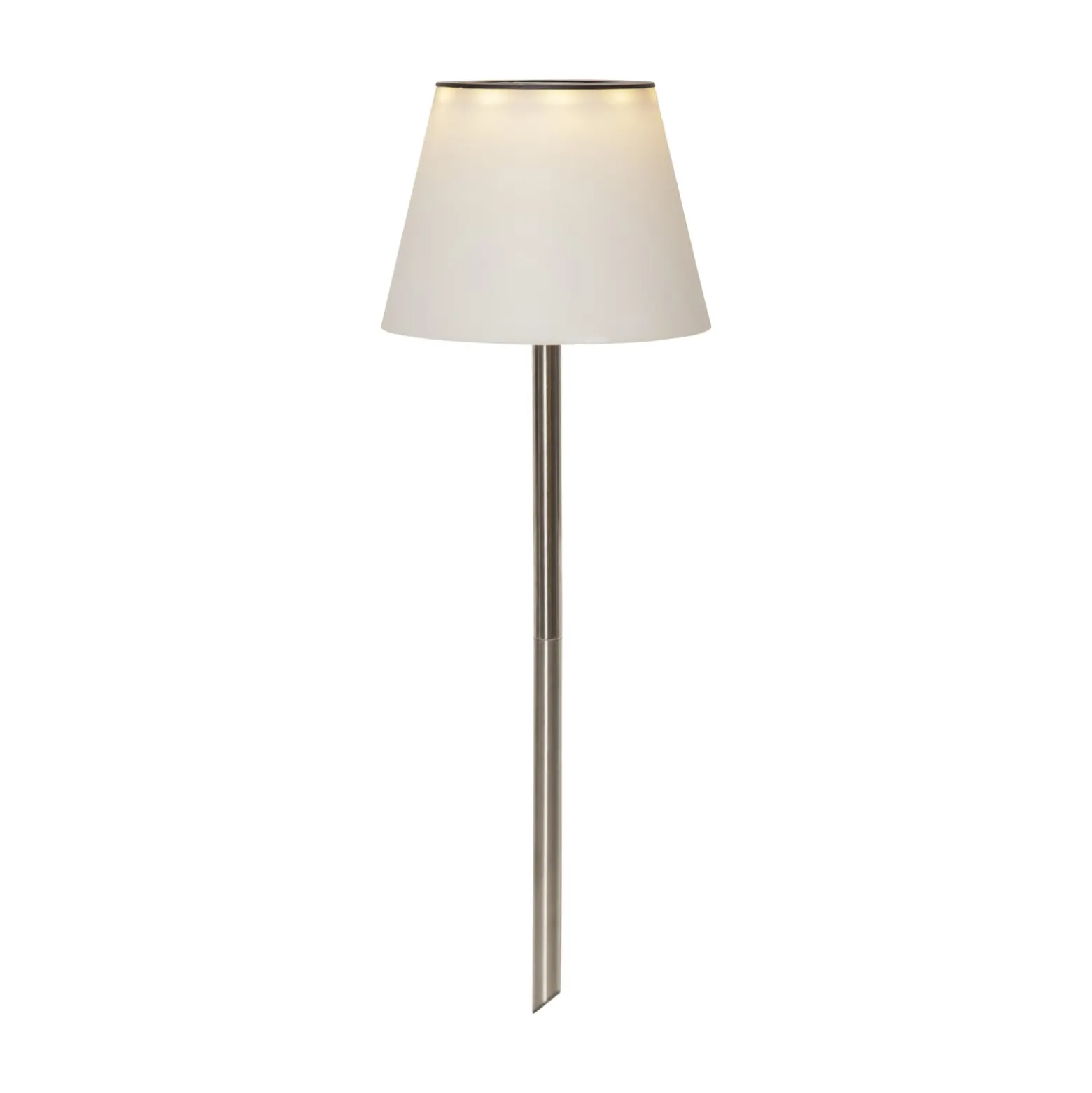 LED-Solar-Erdspießleuchte Solini, weiß/silber, Höhe 90 cm