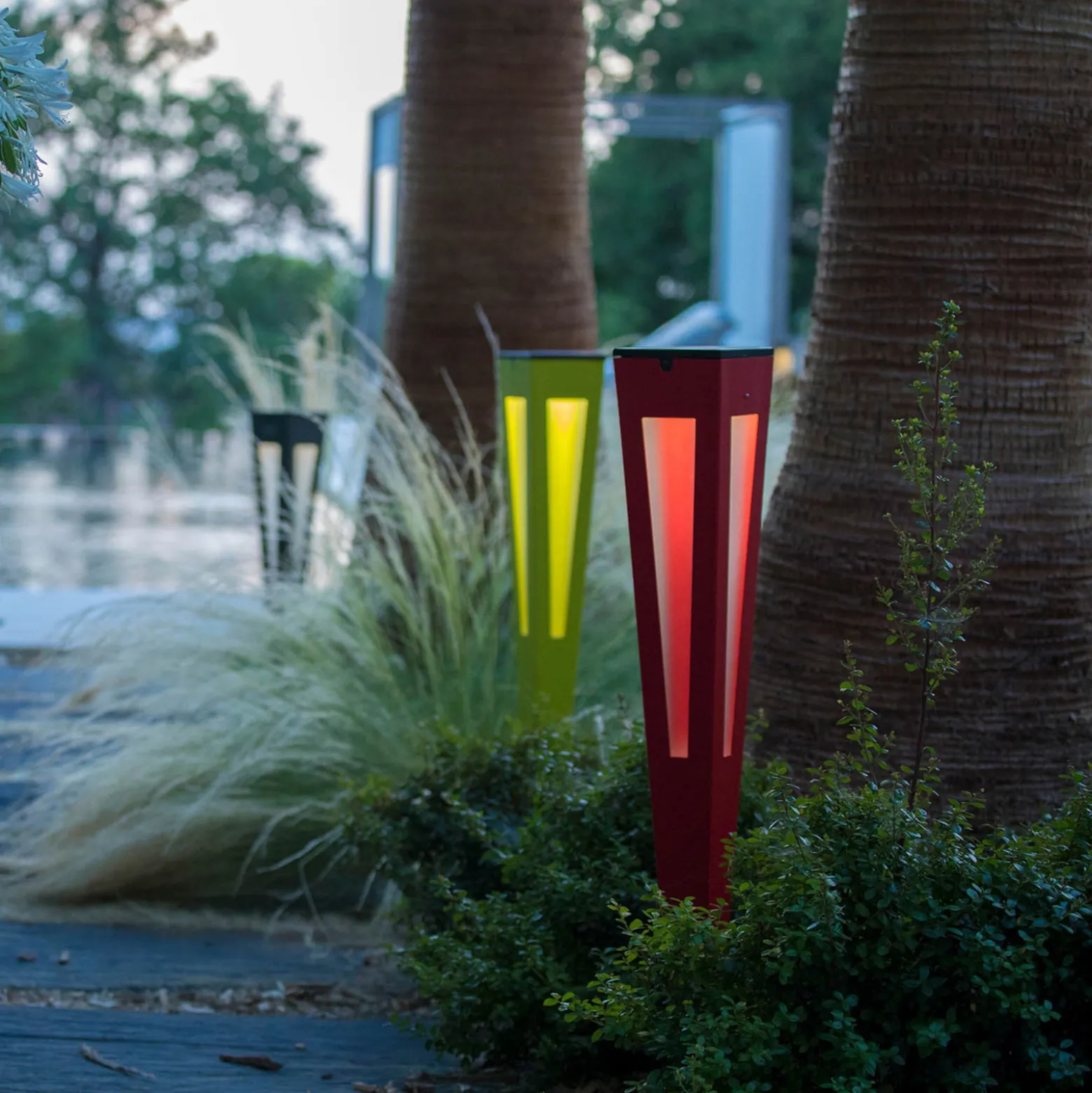 LED-Solarfackel Tinka mit Sensor, 62 cm, grau