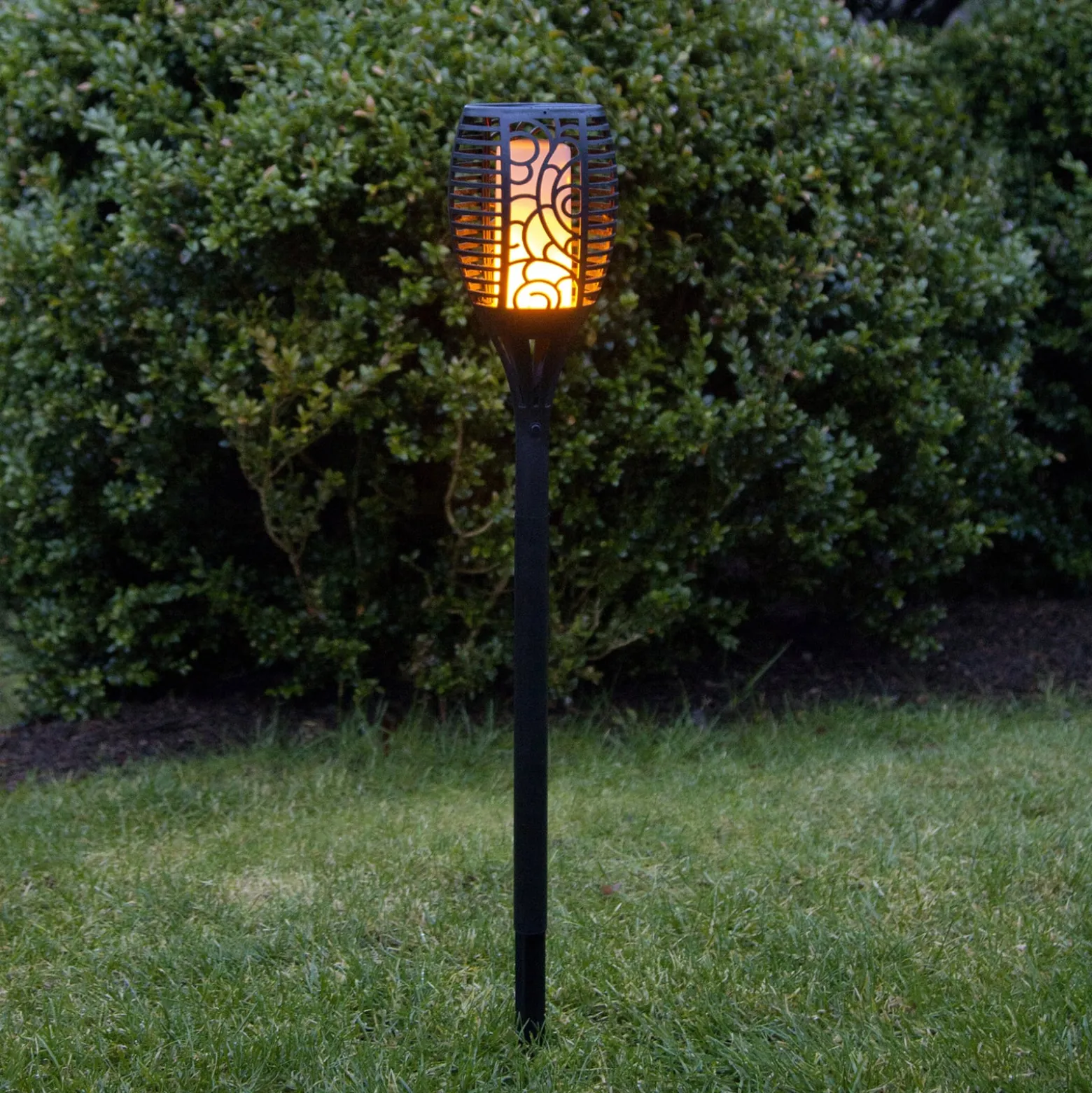 LED-Solarlampe Flame, drei Nutzungsoptionen, 54 cm