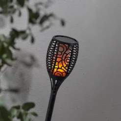 LED-Solarlampe Flame, drei Nutzungsoptionen, 54 cm