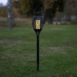 LED-Solarlampe Flame, drei Nutzungsoptionen, 42 cm