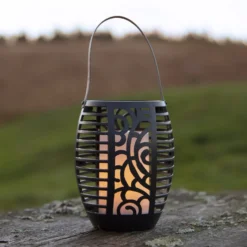 LED-Solarlampe Flame, drei Nutzungsoptionen, 42 cm