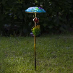 LED-Solarlampe Salona mit Dekoelementen, blau/grün