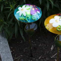 LED-Solarlampe Salona mit Dekoelementen, blau/grün