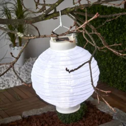 LED-Solar-Lampion Jerrit 20 cm, weiß