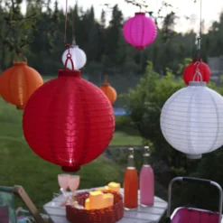 LED-Solar-Lampion Jerrit 20 cm, weiß