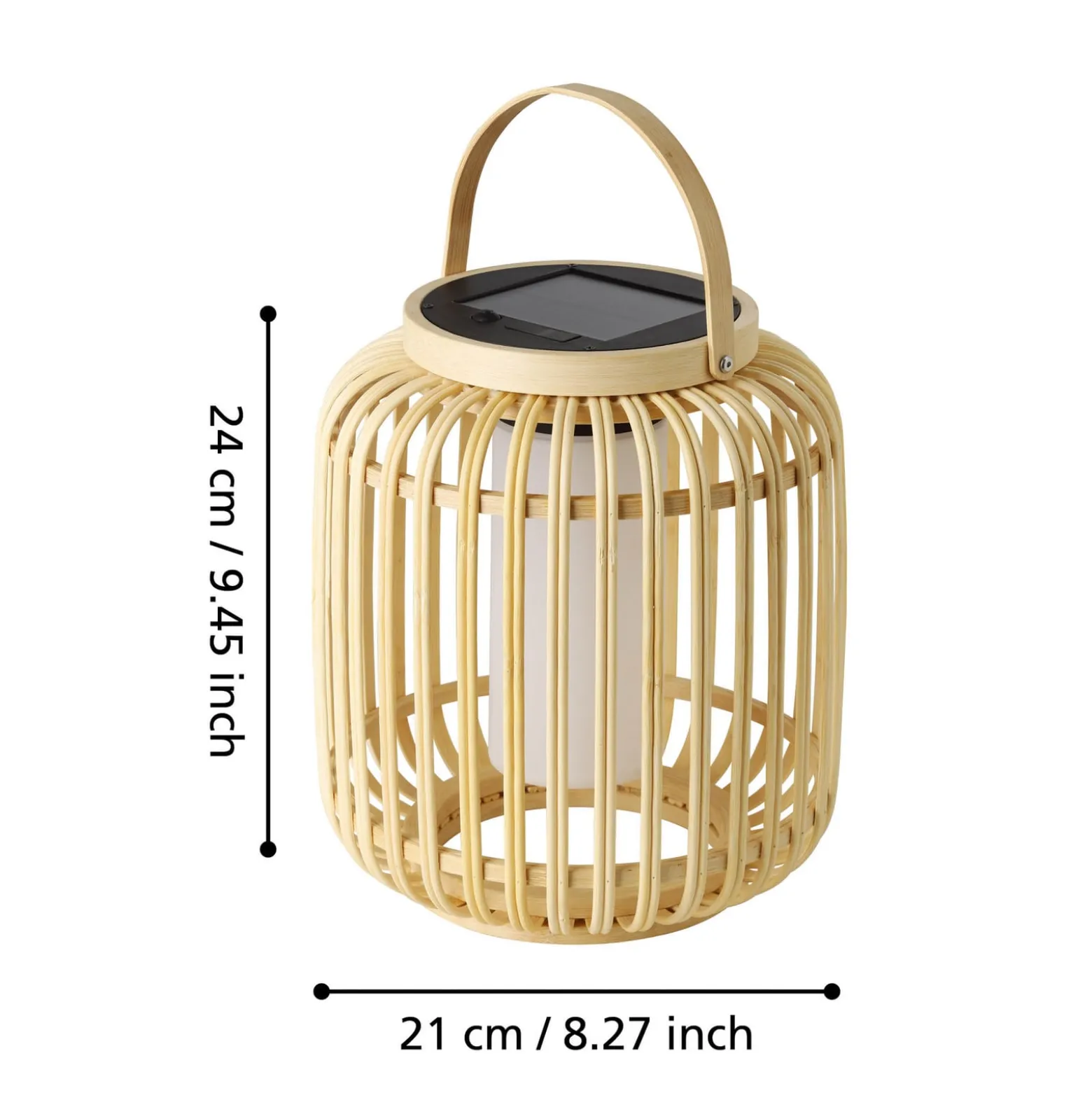 LED-Solar-Laterne Marliano, Höhe 24 cm, holz hell, Holz