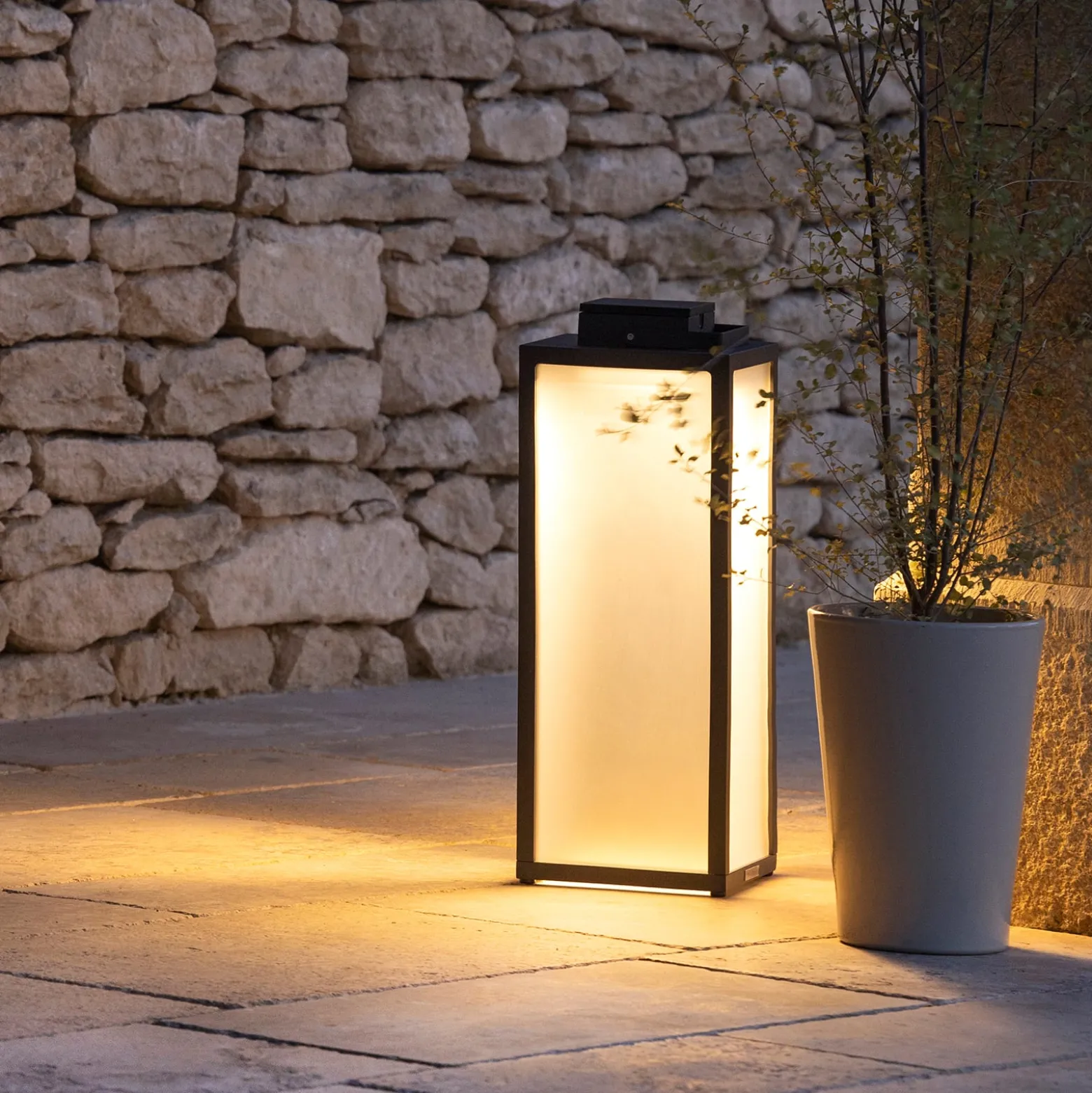 LED-Solarlaterne Tradition, anthrazit, Höhe 65 cm
