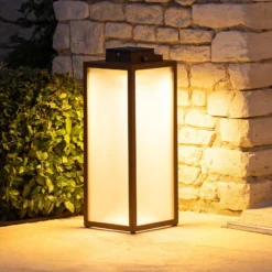 LED-Solarlaterne Tradition, corten, Höhe 65 cm