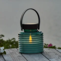 LED-Solarleuchte Aston Jar, Höhe 16 cm, grün/braun, IP44