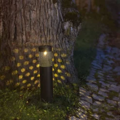 LED-Solarleuchte Blace in Schwarz, 39 cm hoch