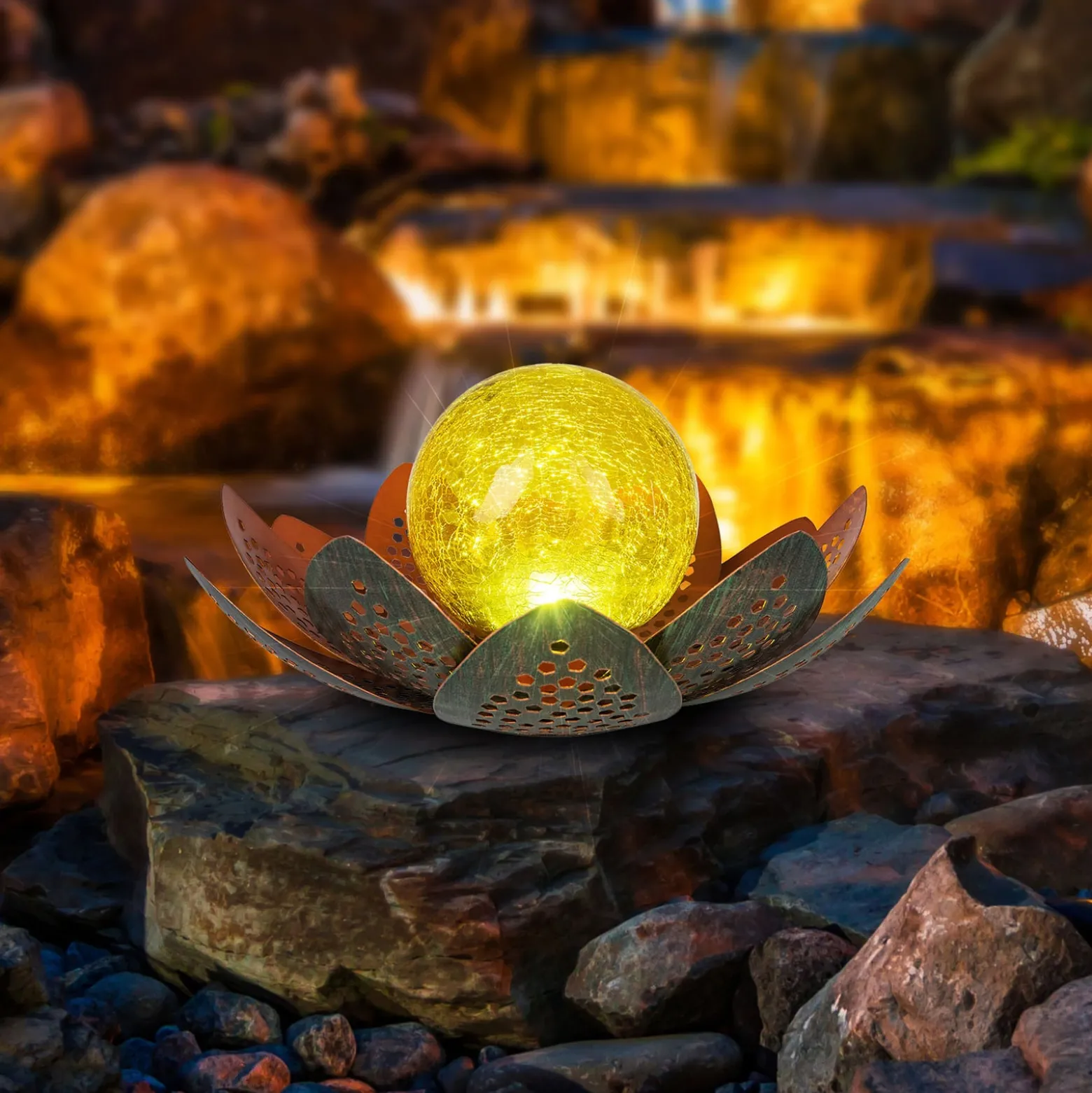 LED-Solarleuchte 33655, Blüte, Ø 22 cm