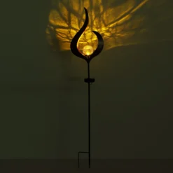 LED-Solarleuchte 33465, Erdspieß, bronzefarben, Metall, Glas