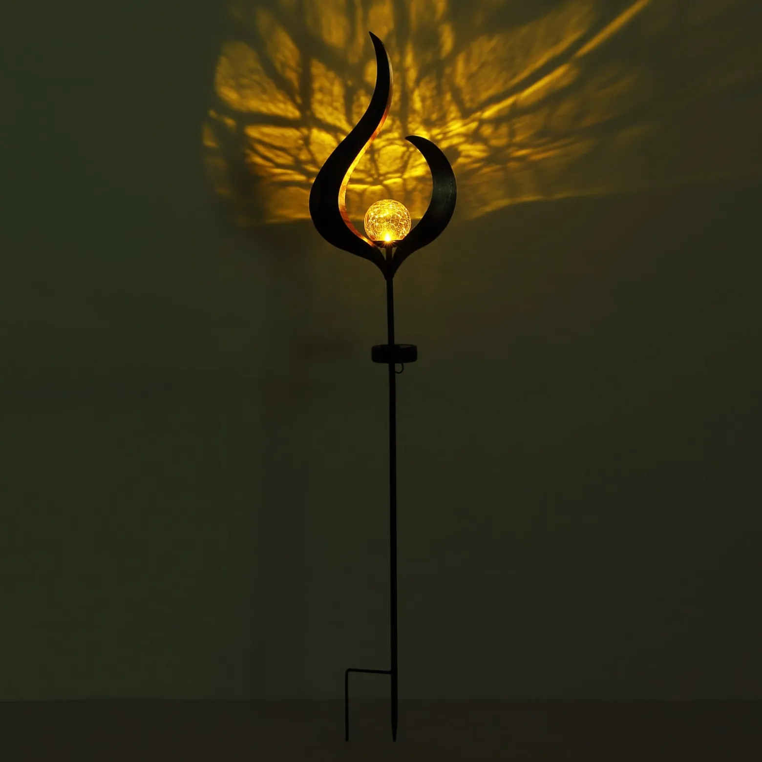 LED-Solarleuchte 33465, Erdspieß, bronzefarben, Metall, Glas