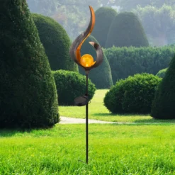 LED-Solarleuchte 33465, Erdspieß, bronzefarben, Metall, Glas