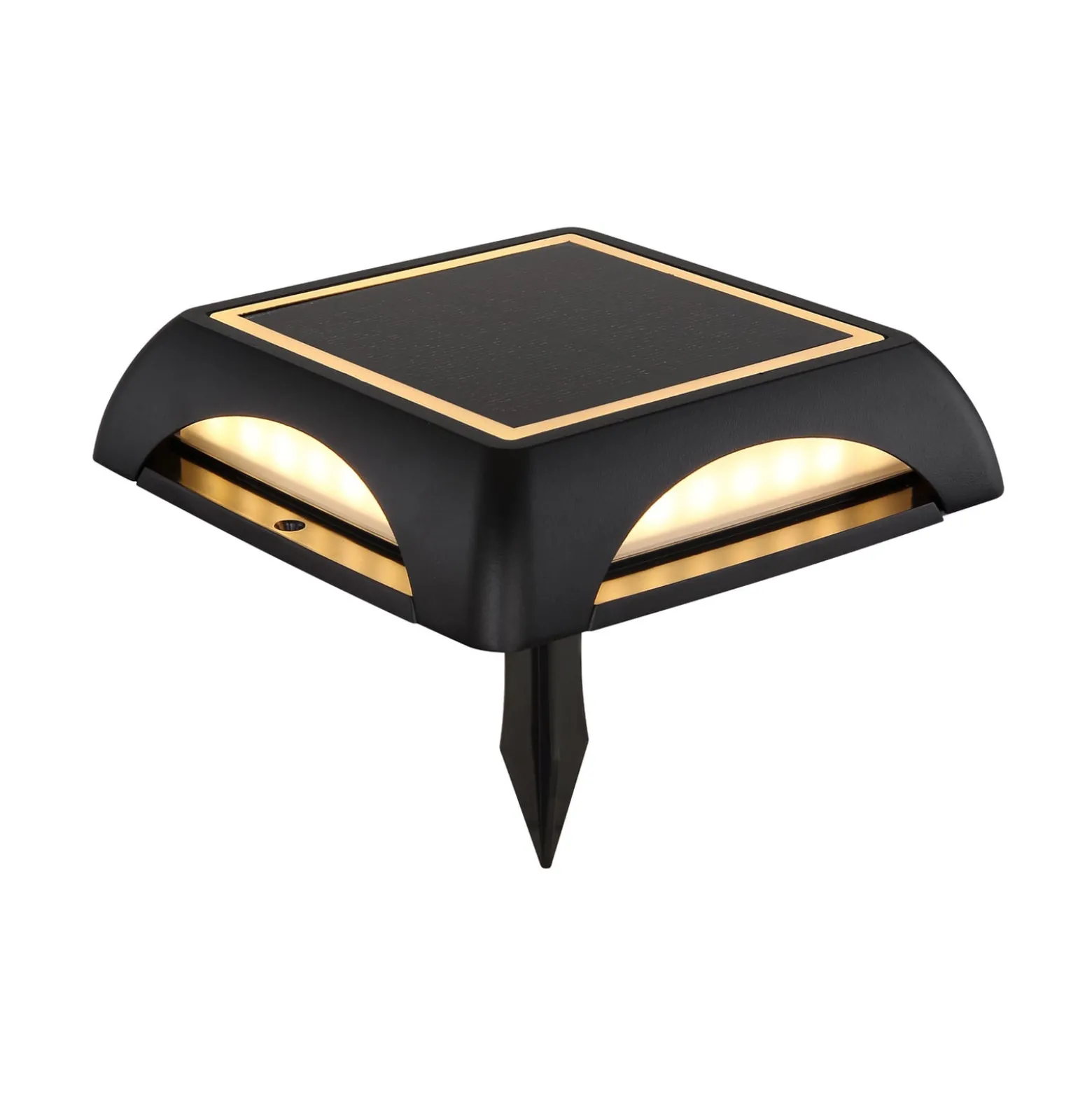 LED-Solarleuchte 36505, Erdspieß, Wandleuchte, schwarz, Alu