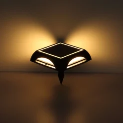 LED-Solarleuchte 36505, Erdspieß, Wandleuchte, schwarz, Alu
