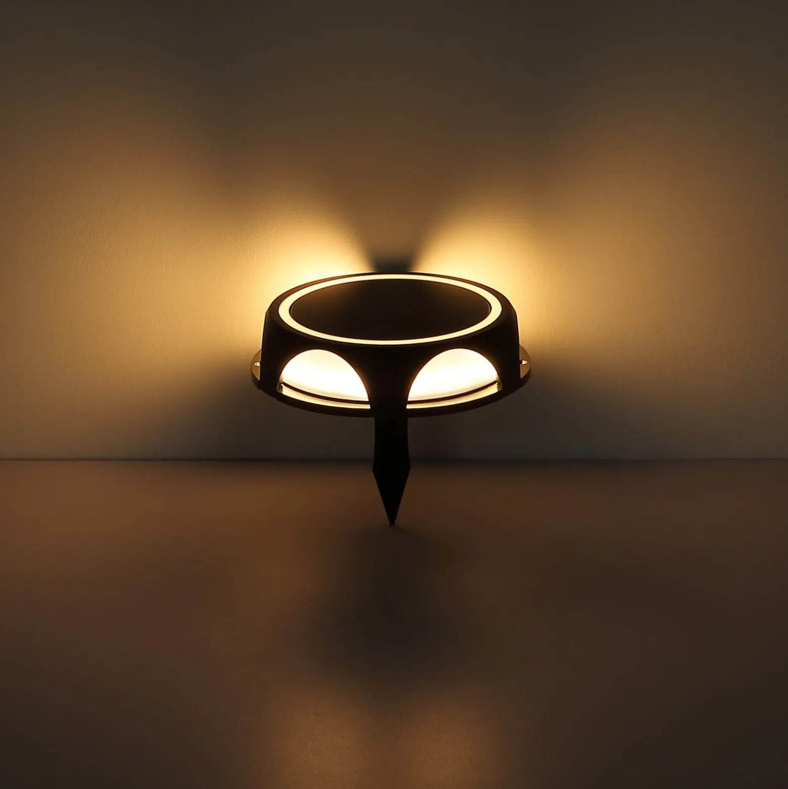 LED-Solarleuchte 36506, Erdspieß, Wandleuchte, schwarz, Alu