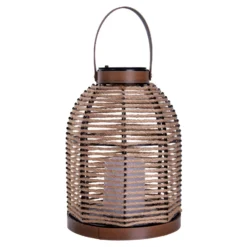 LED-Solarleuchte Korbinian, braun, Höhe 29 cm, IP44, Laterne