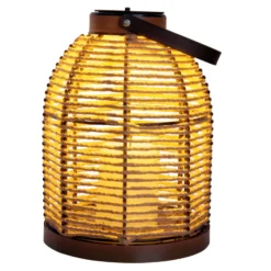 LED-Solarleuchte Korbinian, braun, Höhe 29 cm, IP44, Laterne