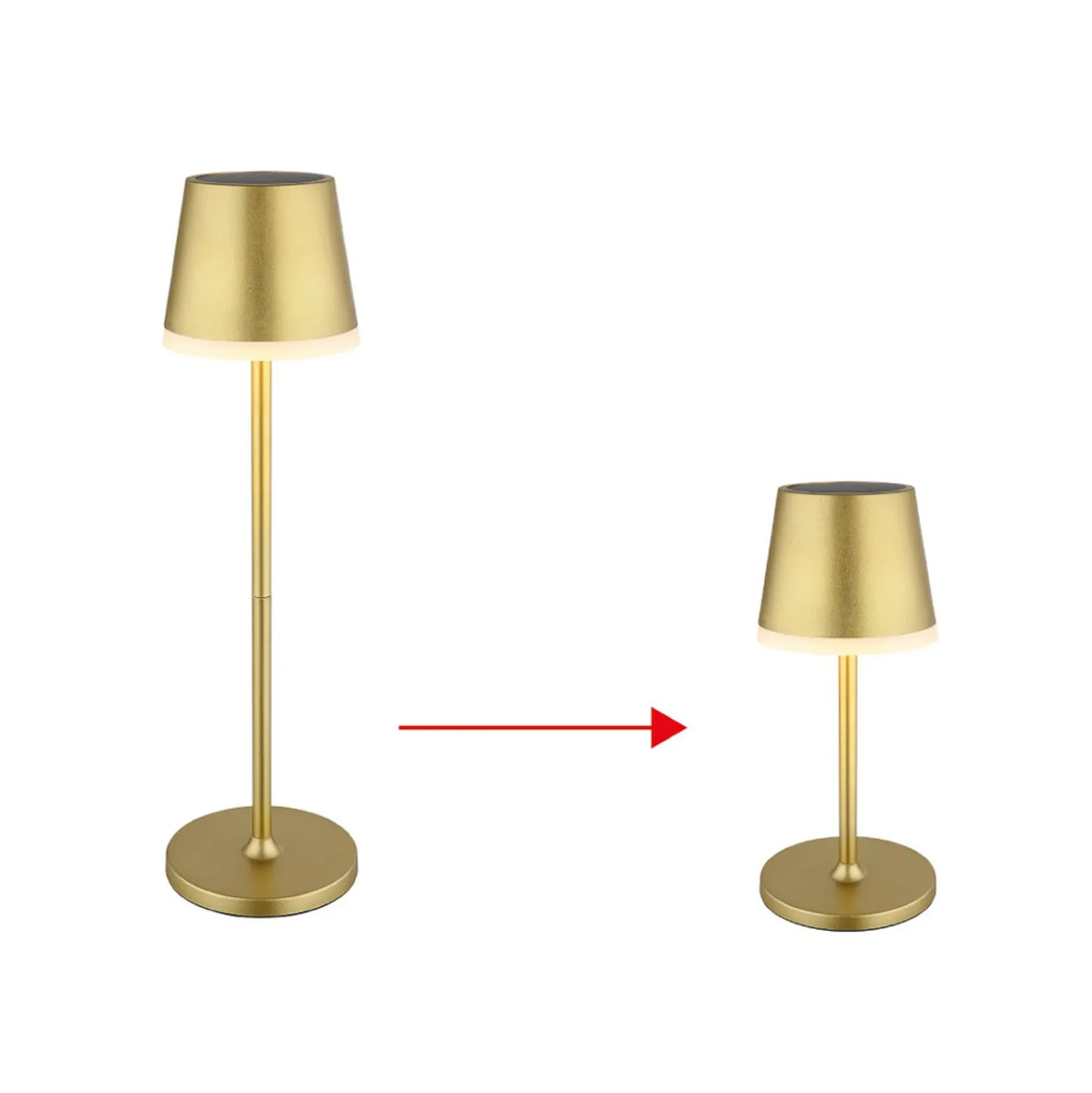 LED-Solarleuchte Metall, goldfarben, Höhe 41 cm, IP44