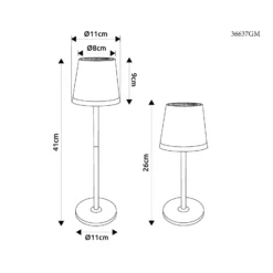 LED-Solarleuchte Metall, goldfarben, Höhe 41 cm, IP44
