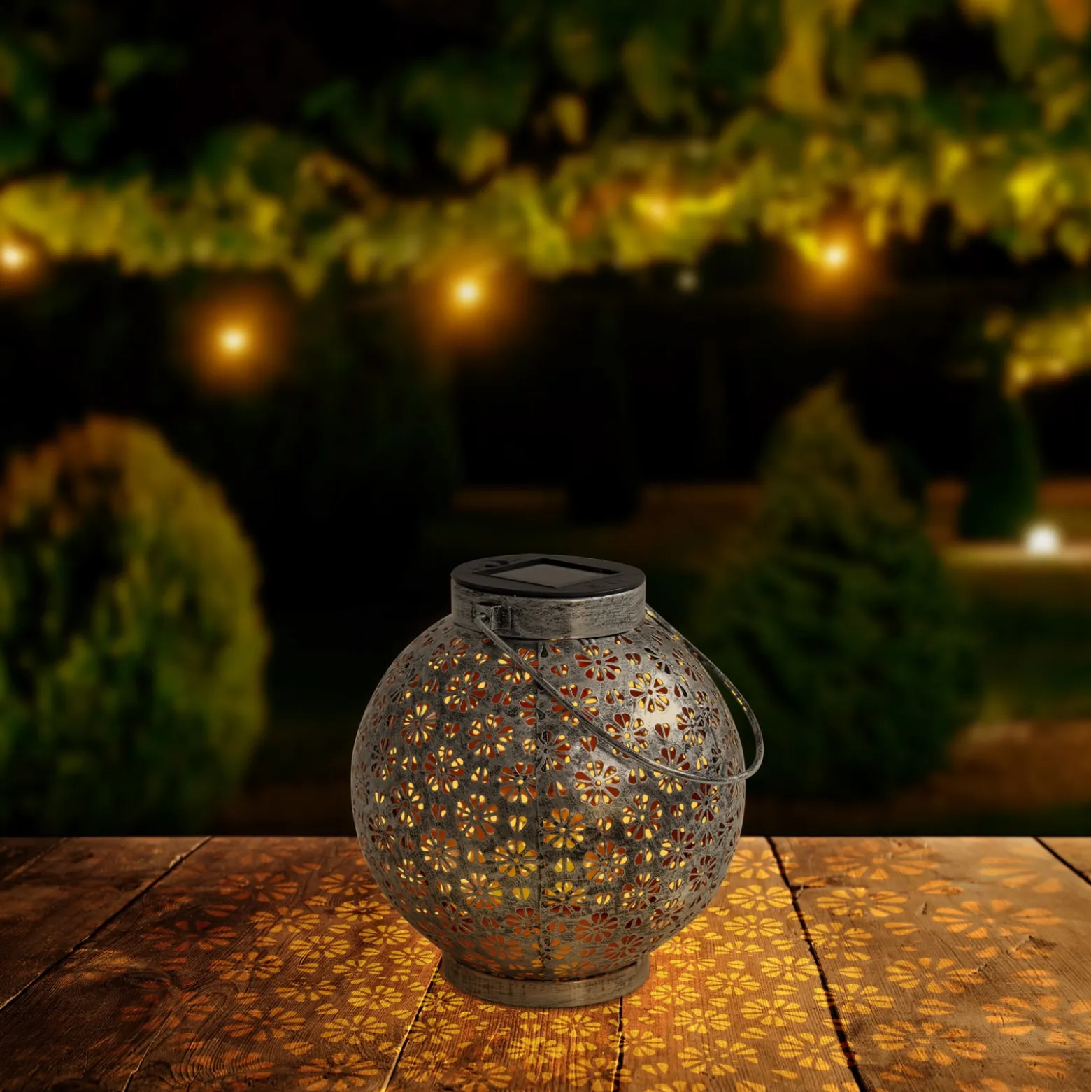LED-Solarleuchte 52854, silber, Metall, 20 cm, IP44, 2er-Set